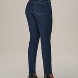 Calça Jeans Skinny em Algodão Escuro