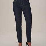 Calça Jeans Skinny Amaciada em Algodão Escuro