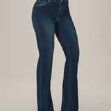 Calça Jeans Flare em Algodão Escuro