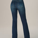 Calça Jeans Flare em Algodão Escuro