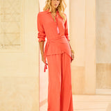 Calça Wide Leg com Lenço e Tassel Solar