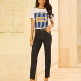 Calça Jeans Skinny Amaciada em Algodão Escuro