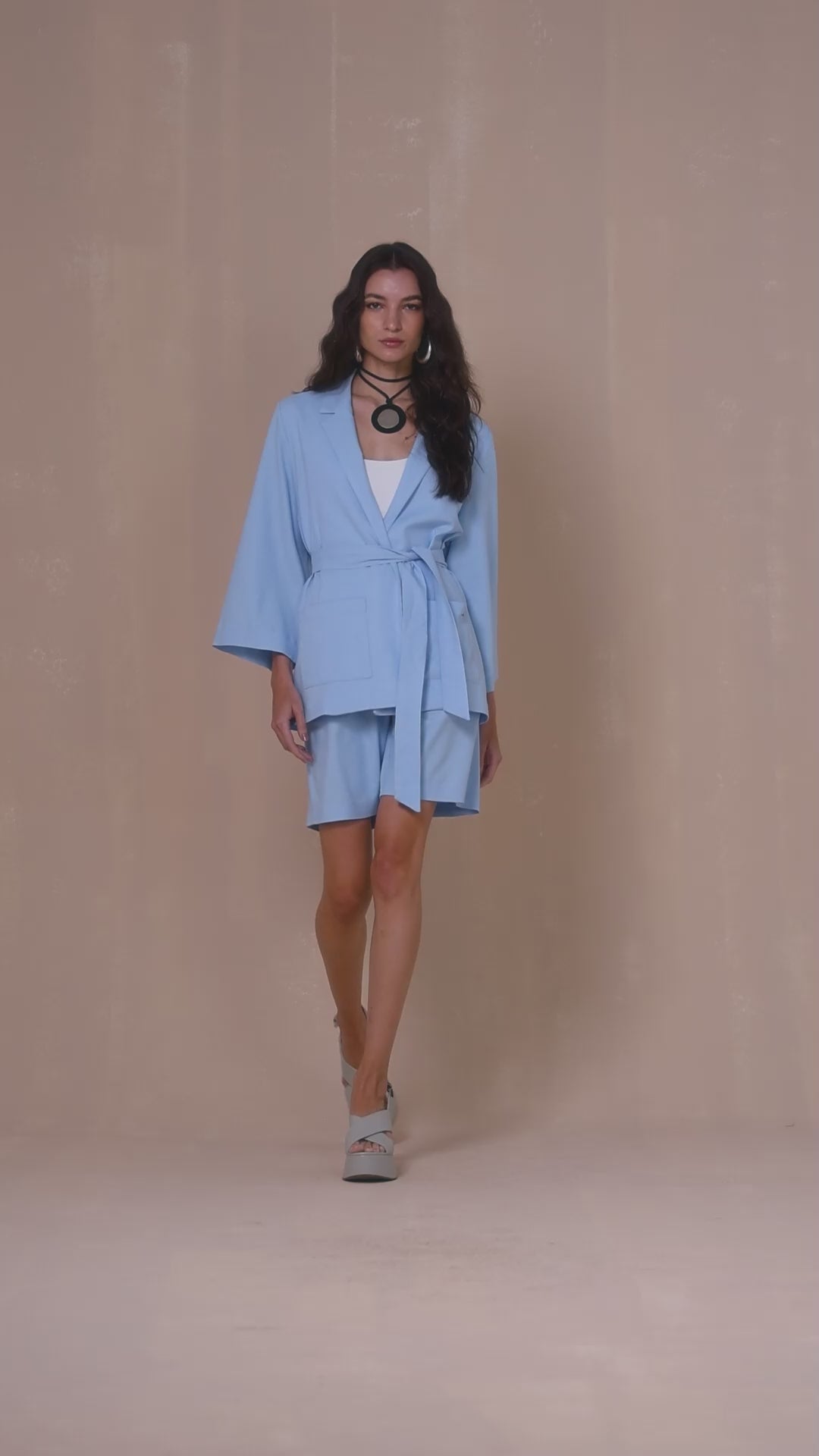 Blazer Kimono com Faixa Ajustável